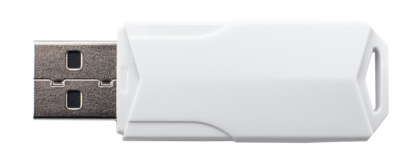 White usb flash drive isolated on the white background