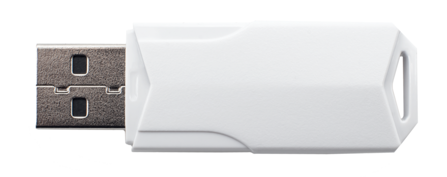 White usb flash drive isolated on the white background