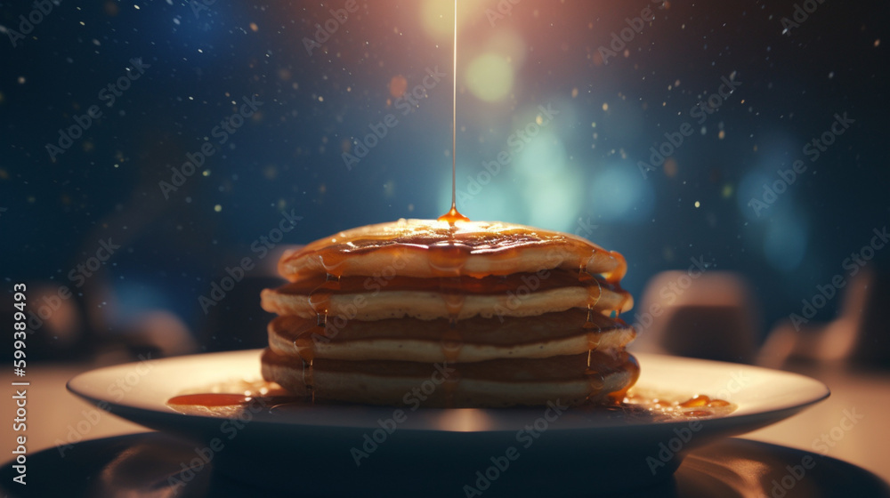 Canvas Prints pancake on a background of universe generative ai