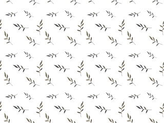 Dark Multi Color Seamless Floral Pattern on White Background