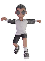 3d cartoon character with glasses