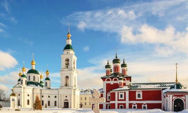 The Golden Ring of Russia. An ancient monastery in winter Uglich.