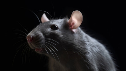 Laboratory rat with curious expression Generative AI