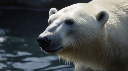 Obraz na płótnie Canvas Majestic polar bear in its natural habitat Generative AI