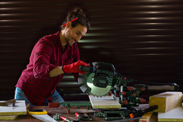 Man working in garage