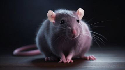 Pet rat with cute pink paws Generative AI