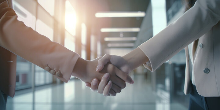Geschäftsleute Händeschütteln erfolgreiche Partnerschaft, ai generativ  