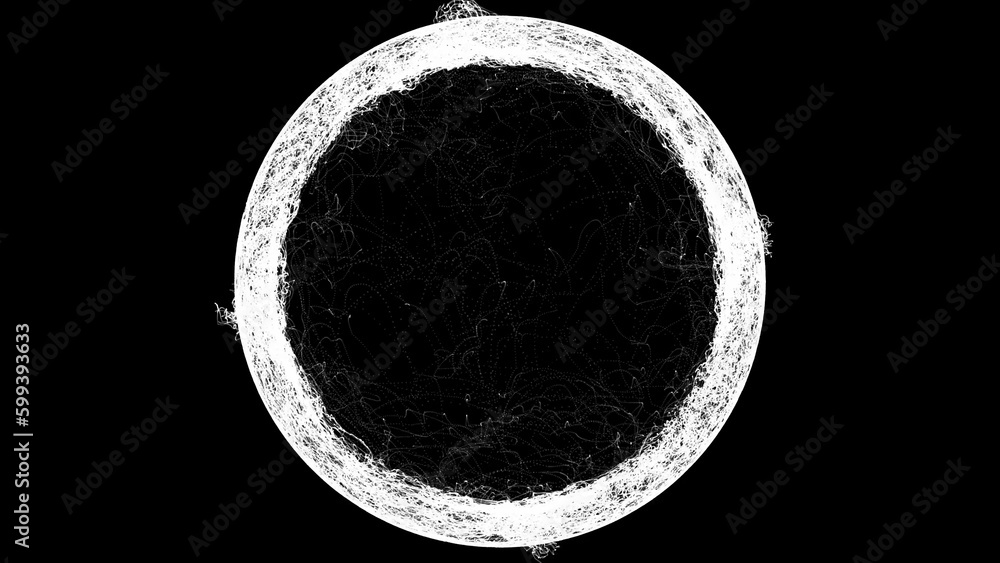 Poster the white portal on a black background. fiery flames and sparks emitting from a circle ring explosio