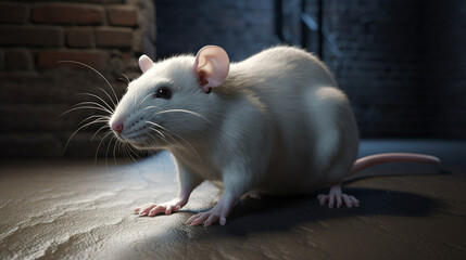 White rat under experimental conditions Generative AI
