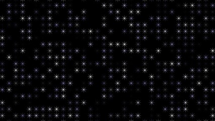 Multicolored stars flashing on a black background. Abstract festive background for advertising, congratulations, text. Colorful creative flat dynamic shapes animation. Business bg. 3D render