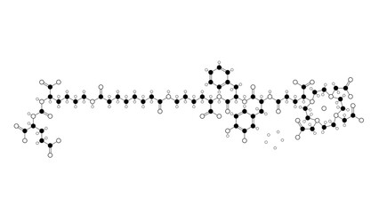 177lu-pnt2002 molecule, structural chemical formula, ball-and-stick model, isolated image lutetium (177lu) zadavotide guraxetan