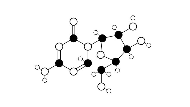 azacitidine molecule, structural chemical formula, ball-and-stick model, isolated image vidaza