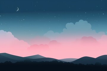 serene mountain landscape at sunset Generative AI