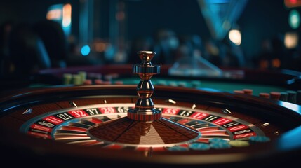 Obraz premium casino roulette close-up, generative ai