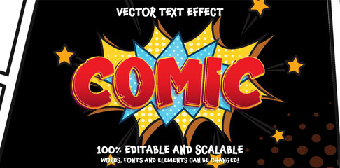 modern comic editable text style effect illustrator. vector design template