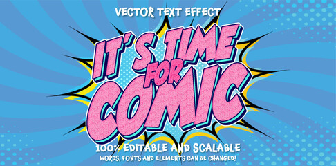 Colorfull comic font editable text effect