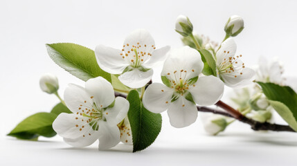 Naklejka na ściany i meble Cherry Blossoms in Pure White. Generative AI