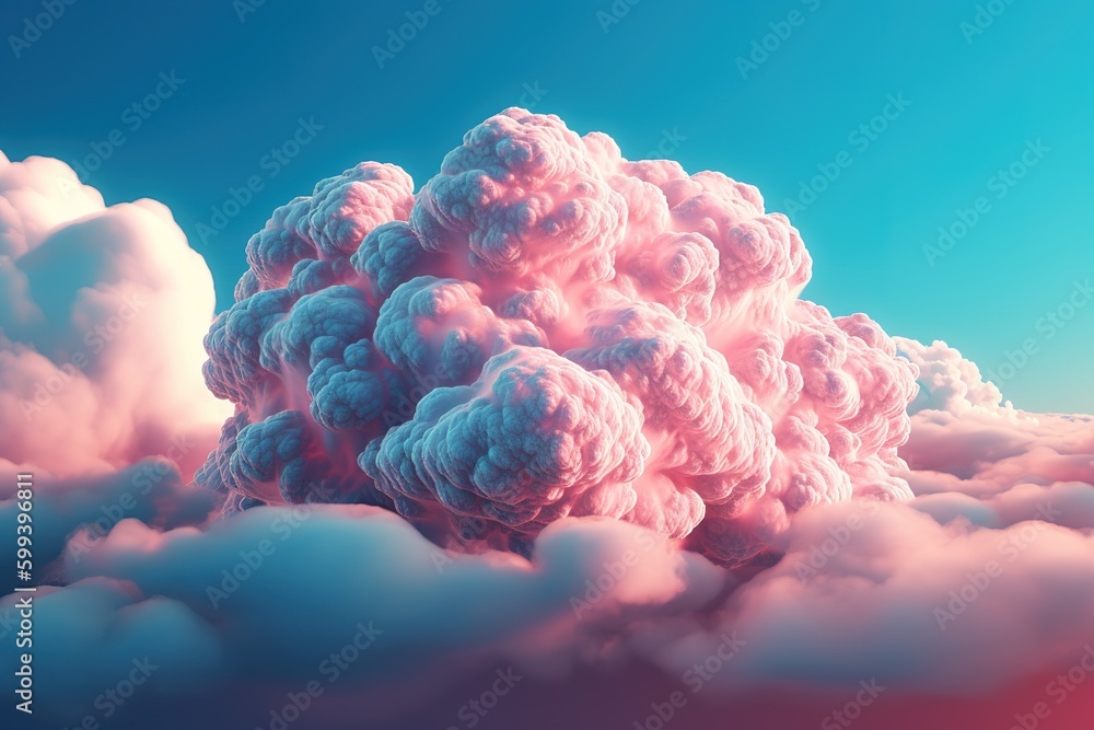 Poster a swath or cluster of clouds seen in the sky generative ai