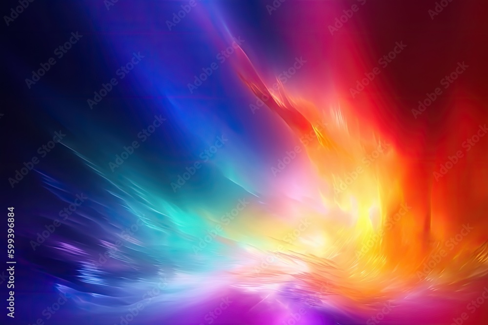 Aufkleber vibrant and colorful abstract background on a dark black backdrop generative ai