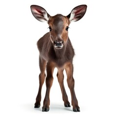 Baby Moose isolated on white (generative AI)