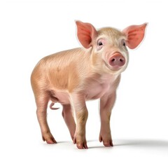 Baby Pig isolated on white (generative AI)