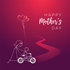 Free vector happy mothers day mom and child love
