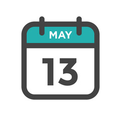May 13 Calendar Day or Calender Date for Deadlines or Appointment