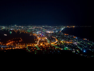 函館山から写した函館の夜景（北海道函館市）