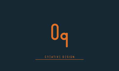 Alphabet letters Modern Creative logo OQ , QO