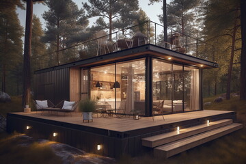 Container house in nature