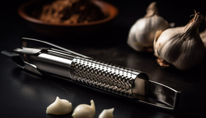Fresh garlic cloves, a healthy ingredient for cooking generated by AI
