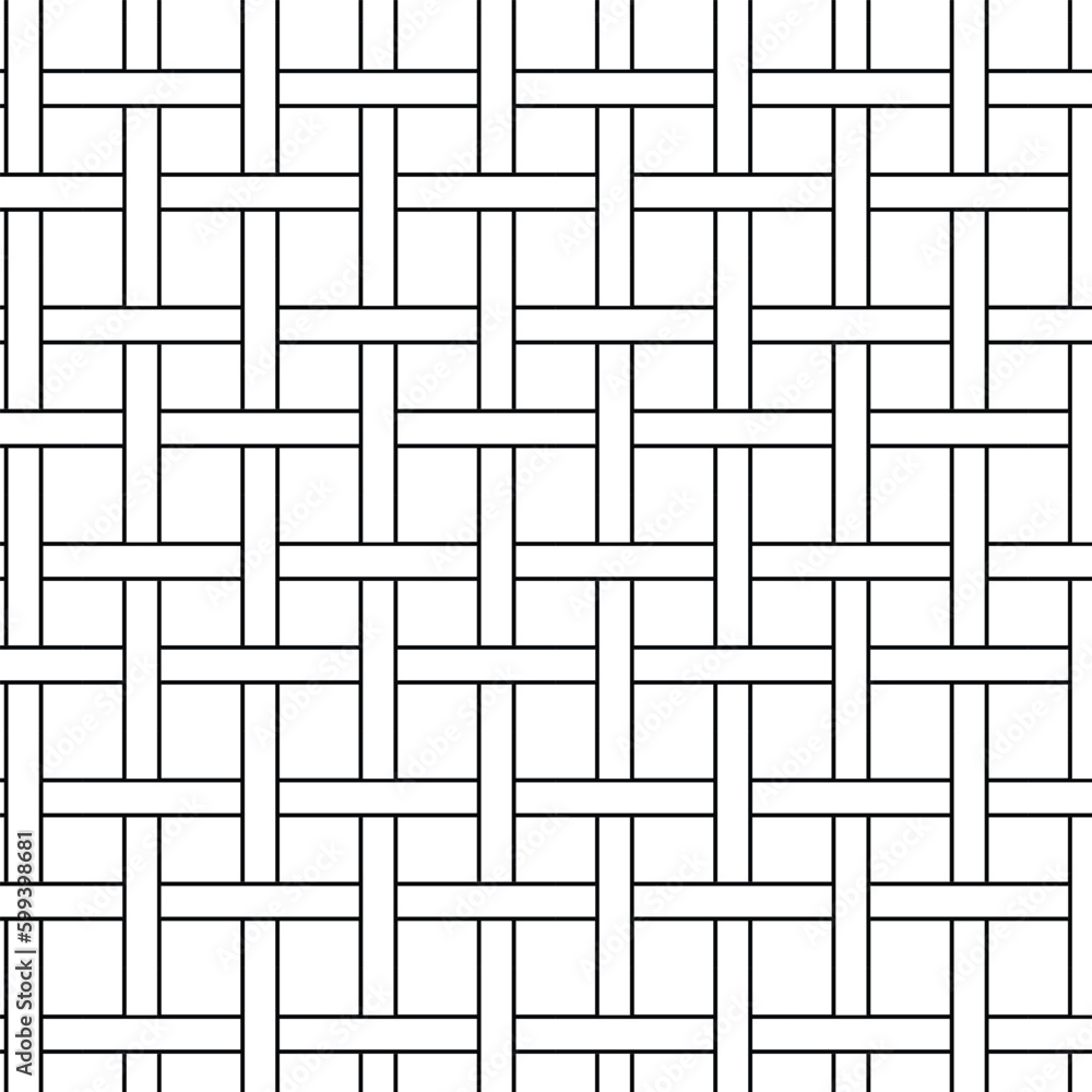 Poster abstract repeatable black and white grid geometric vector pattern.