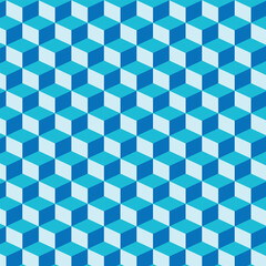 abstract geometric blue cube shape pattern vector.