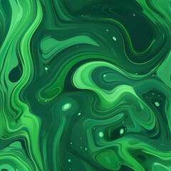 Abstract green liquid graphic wallpaper. Colorful fluid seamless pattern texture. Background for design as banner ads and presentation concept. 2D illustration. Generative AI