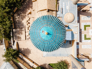 Samarkand, Uzbekistan aerial view of  Gur-e-Amir - a mausoleum of the Asian conqueror Timur (also...