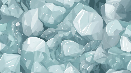 Abstract ice stones graphic wallpaper. Ice floes seamless pattern texture. Background for design as banner ads and presentation concept. 2D illustration. Generative AI