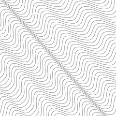 Fototapeta na wymiar Psychedelic lines. Abstract pattern. Texture with wavy, curves stripes. Optical art background. Wave design black and white. Vector illustration