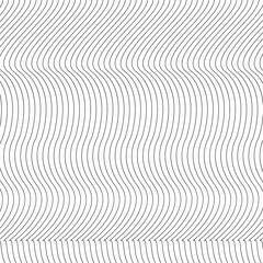 Vertical wavy lines seamless pattern. Simple black waves. Vector abstract monochrome background, repeat tiles. Design element for prints, decor, textiles, production