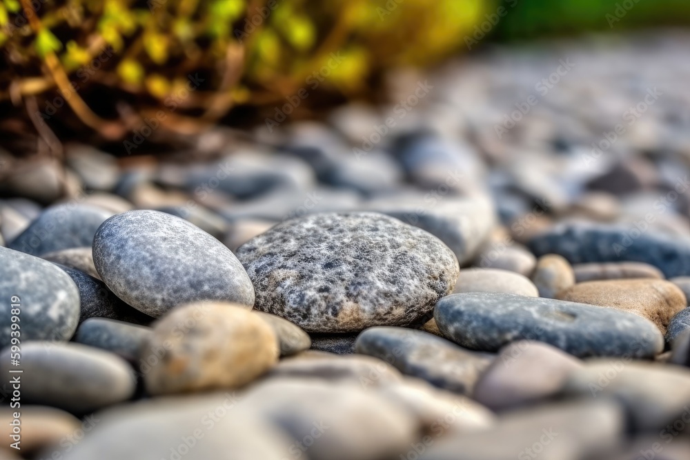 Poster close-up view of a pile of colorful rocks in natural setting generative ai