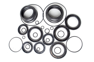 Castor oil seals isolated on white