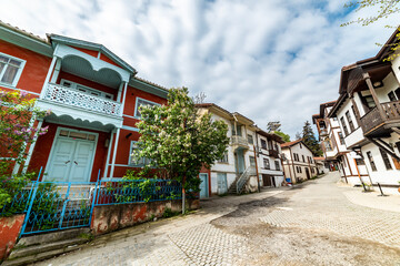 Tarakli, Sakarya, Turkey. Traditional old houses in Tarakli District. Beautiful historical houses.