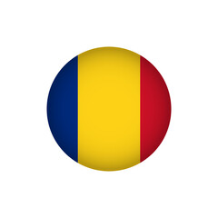 Romania Europe Flag Icon. European Country Circled Flag. Stock Graphics Element