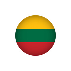 Lithuania Europe Flag Icon. European Country Circled Flag. Stock Graphics Element