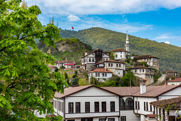Tarakli, Sakarya, Turkey. Traditional old houses in Tarakli District. Beautiful historical houses.