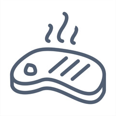 Meat smoked line icon vector. meat smoked sign. isolated contour symbol black illustration