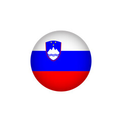 Slovenia Europe Flag Icon. European Country Circled Flag. Stock Graphics Element