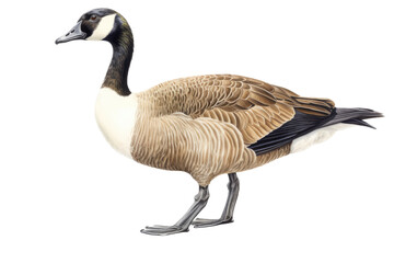  an isolated Canadian Goose standing and sitting, migration, sport hunting, wetlands, Wildlife-themed, photorealistic illustration on a transparent background cutout in PNG. generative ai