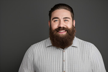 ai-generated, illustration of a middle-aged man with a very full beard