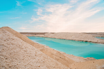 Beautiful view of Salt Plains and Lakes in Siwa Oasis, Egypt