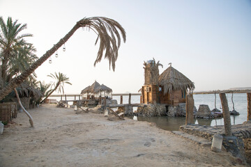 Beautiful view of Fatnas Island in Siwa Oasis, Egypt